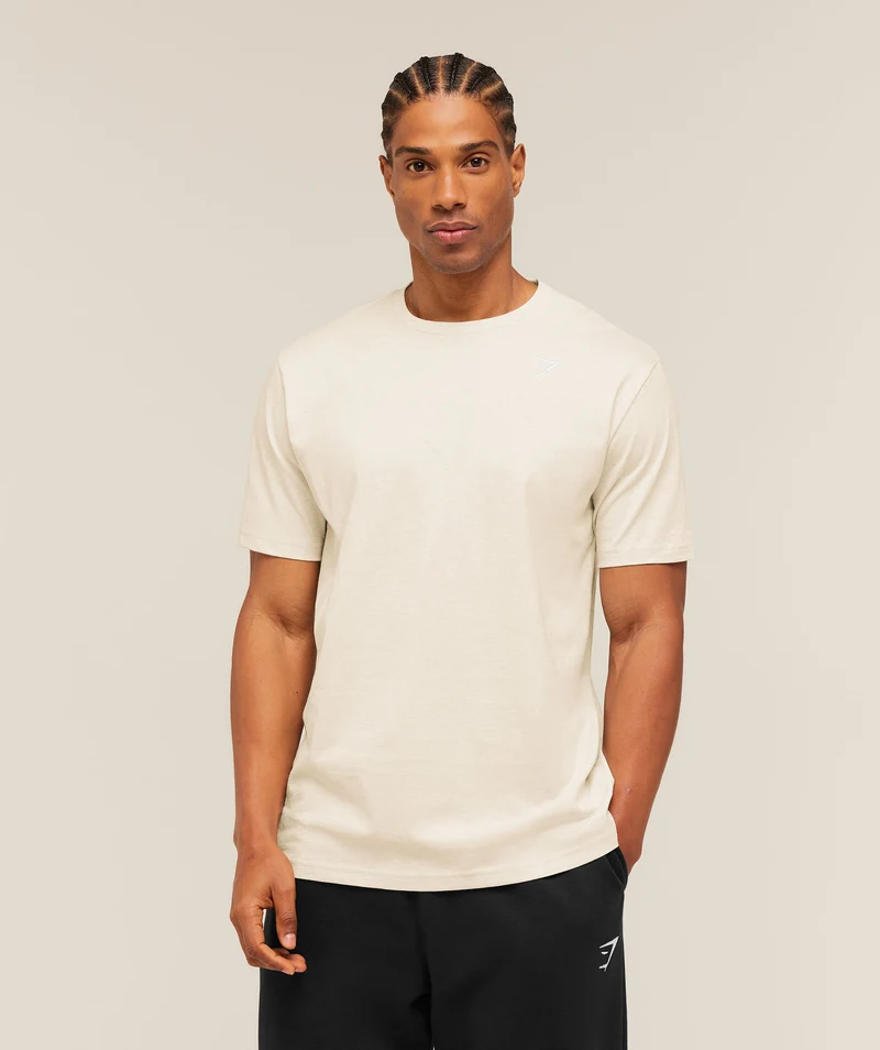 Gymshark Crest T-Shirt - Bros Chalk Marl