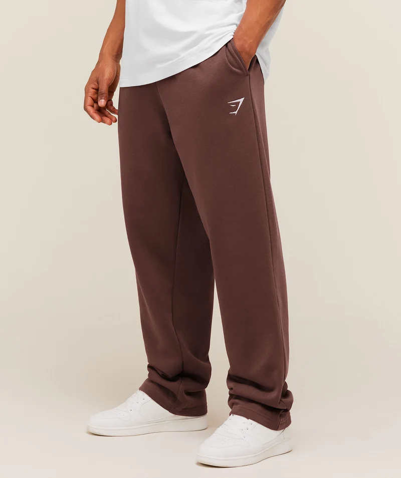 Gymshark Crest Straight Leg Joggers - Espresso Brown