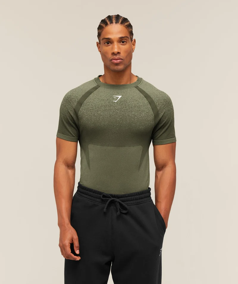Gymshark Shadow Seamless T Shirt - Core Olive