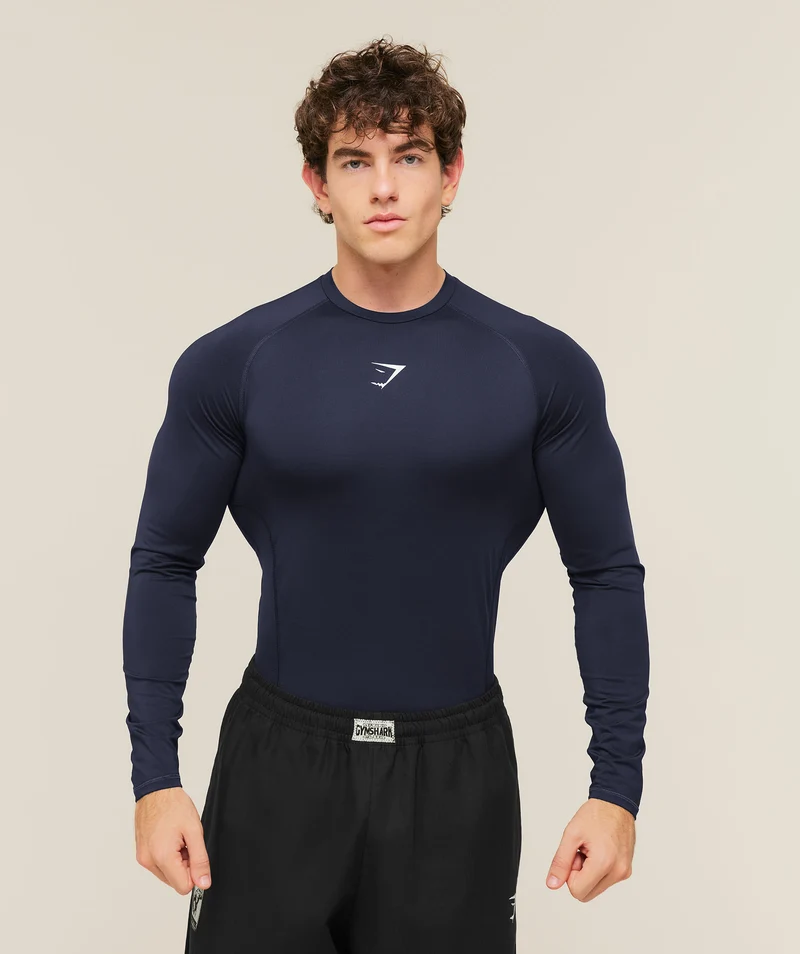 Gymshark Element Baselayer Long Sleeve T-Shirt - Heavy Blue