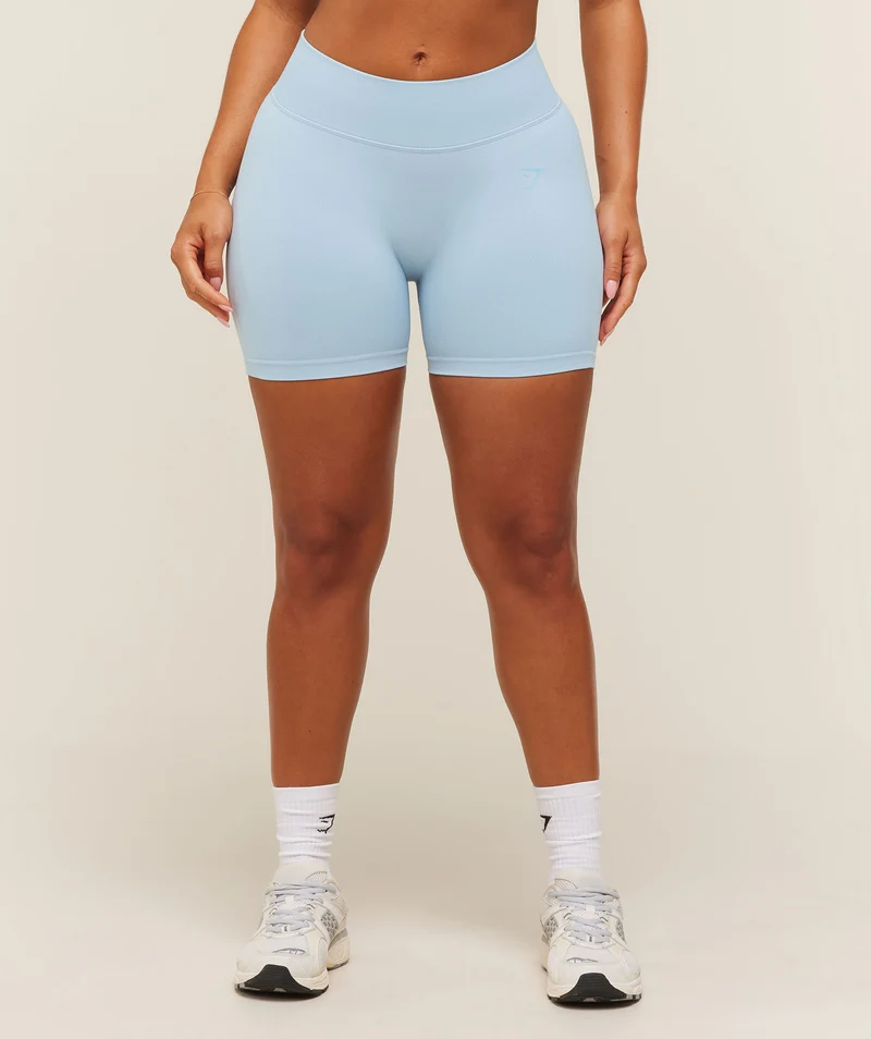 Gymshark Lift Seamless 2.0 Mid-Rise Shorts - Chilled Blue