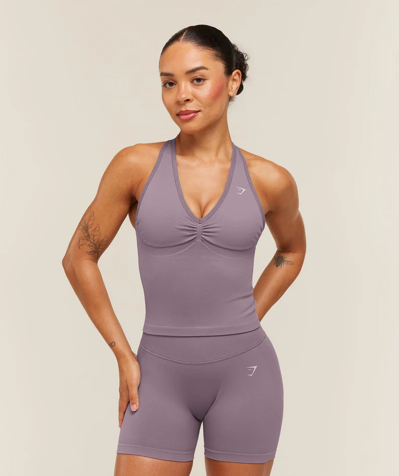 Gymshark Lift Seamless Tank with Shelf - Dusk Purple