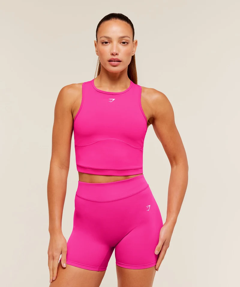 Gymshark Lifting Dipped Crop Tank - Super-Set Pink
