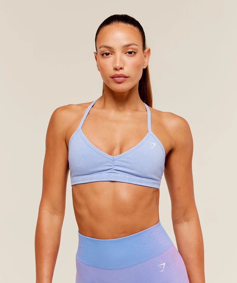 Gymshark Washed Minimal Sports Bra - Steady Purple/Wash