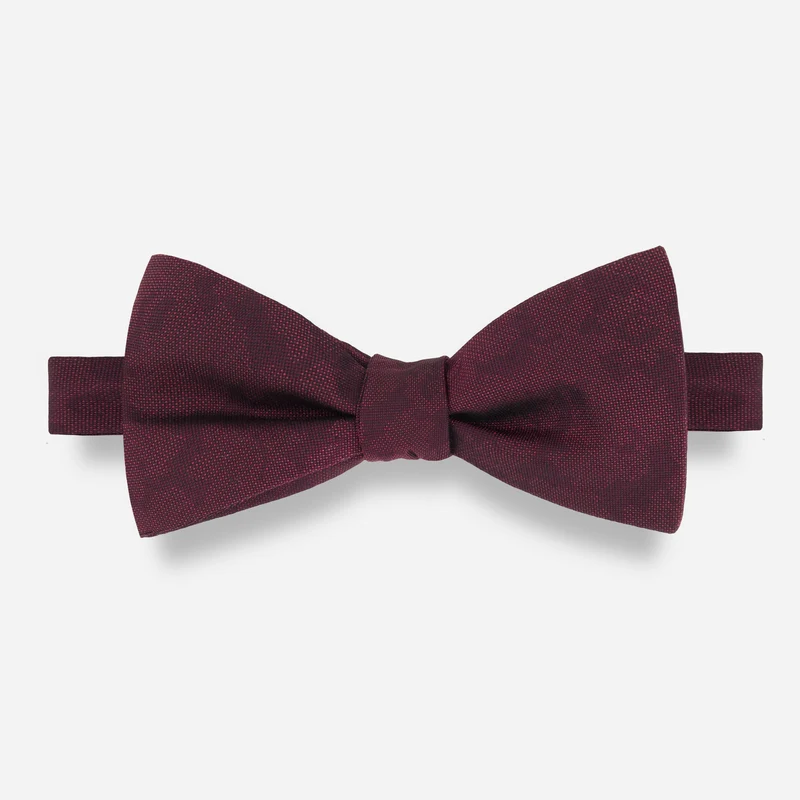 Refinado Floral Burgundy Bow Tie