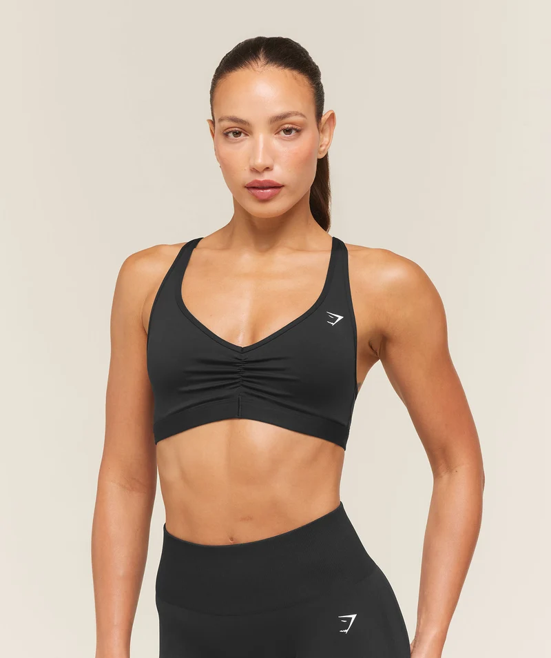 Gymshark Ruched Sports Bra 2.0 - Black