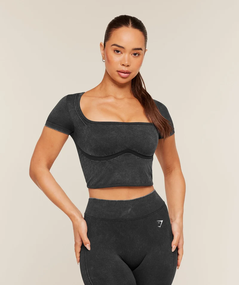 Gymshark x Bratz Crop Top - Black/Wash