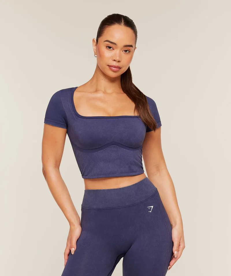 Gymshark x Bratz Crop Top - Indigo Purple/Wash