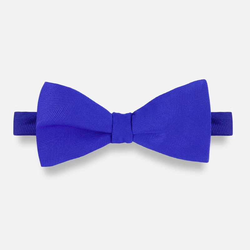 Herringbone Vow Royal Blue Bow Tie