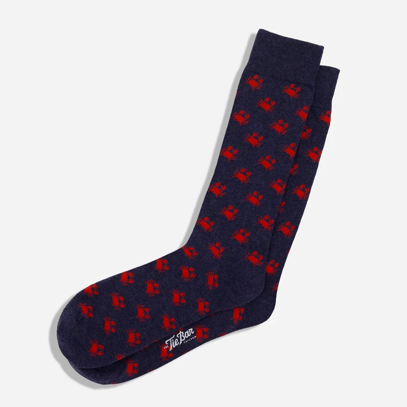 Crab Walk Navy Dress Socks