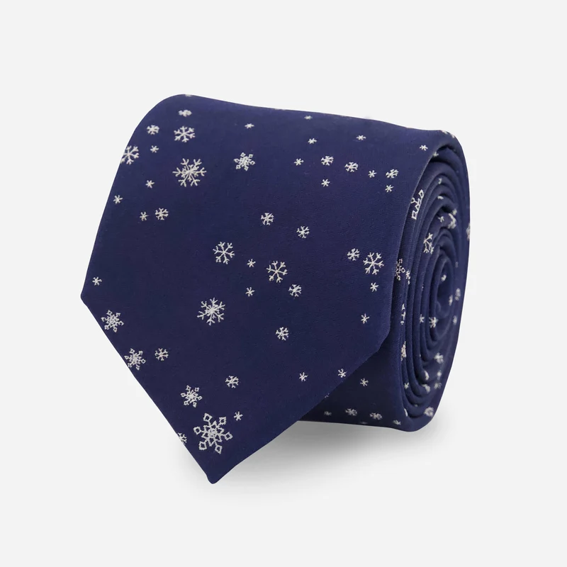Let It Snow Navy Tie