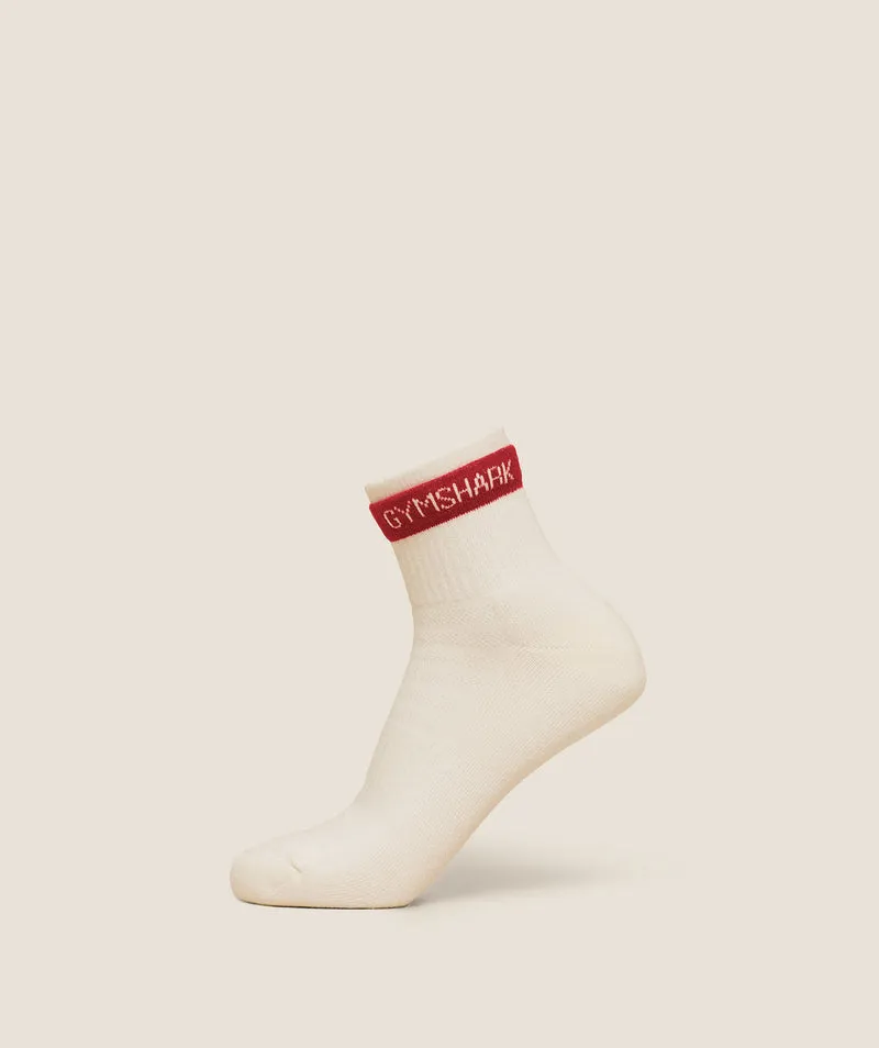 Gymshark Double Cuffed Socks Single - Soft White