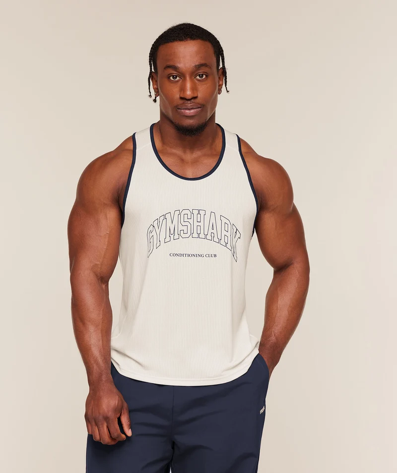 Gymshark Collegiate Tech Tank - Soft White