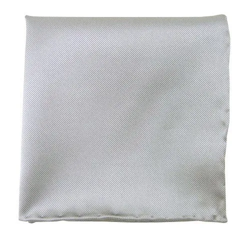Solid Twill Silver Pocket Square