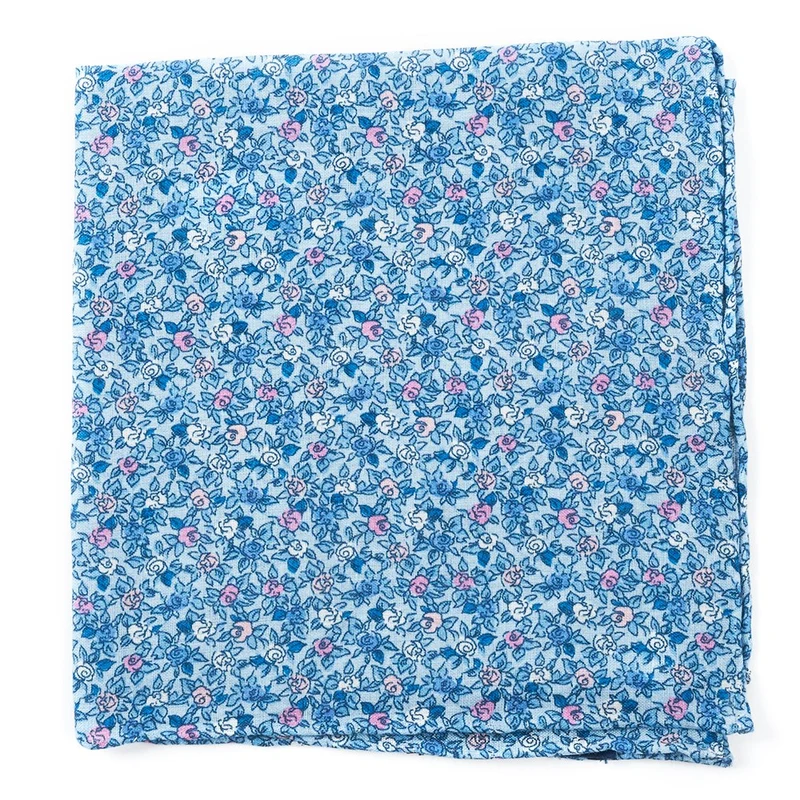 Floral Buzz Sky Blue Pocket Square
