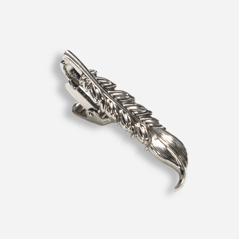 Feather Silver Tie Bar