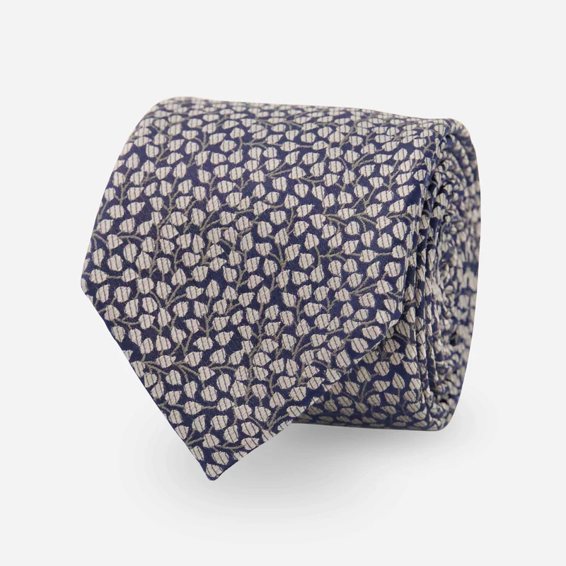 Vine Floral Grey Tie