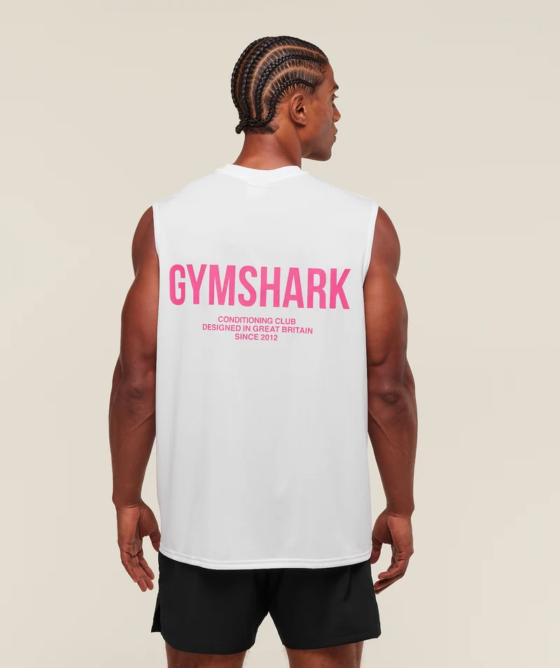 Gymshark Conditioning Club Tank - White/Energy Pink