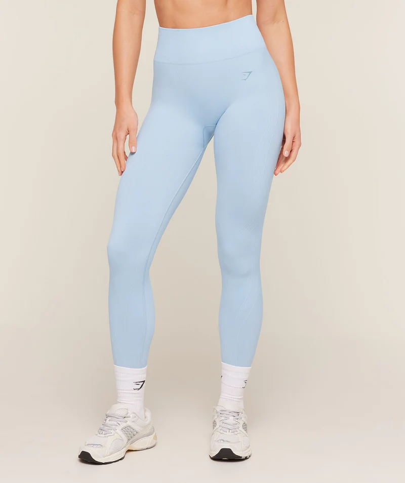 Gymshark Poise Seamless Leggings - Chilled Blue