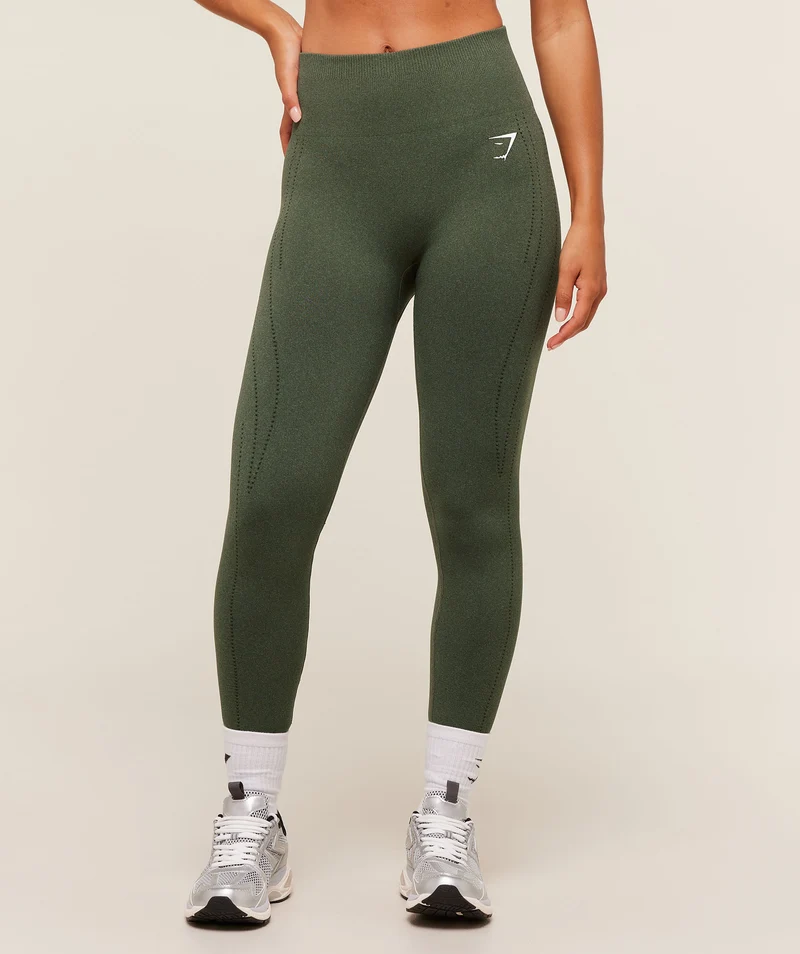 Gymshark VItal Seamless Warm Legging - Base Green/Marl