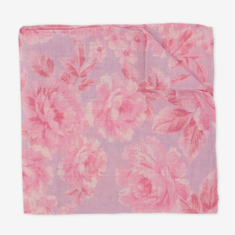 Mumu Weddings - Blushing Floral Lavender Pocket Square