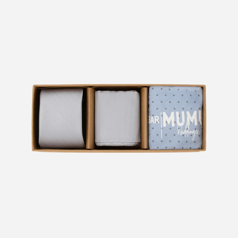 MUMU Weddings - Desert Solid Steel Blue Tie Box
