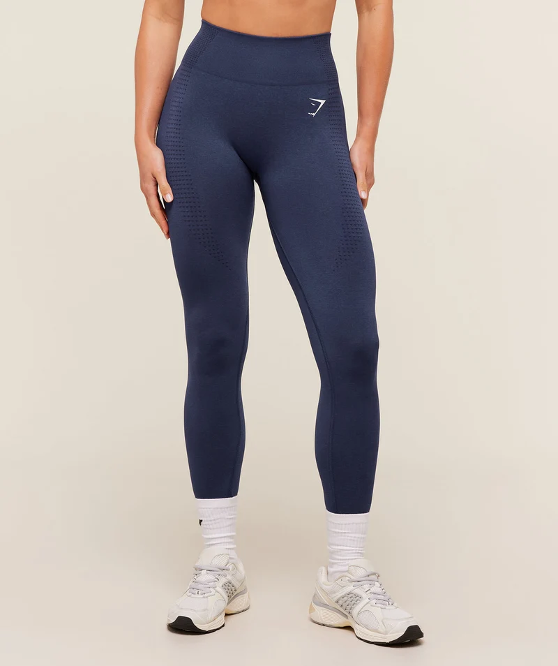 Gymshark Vital Sculpt Seamless Legging - Heavy Blue/Marl