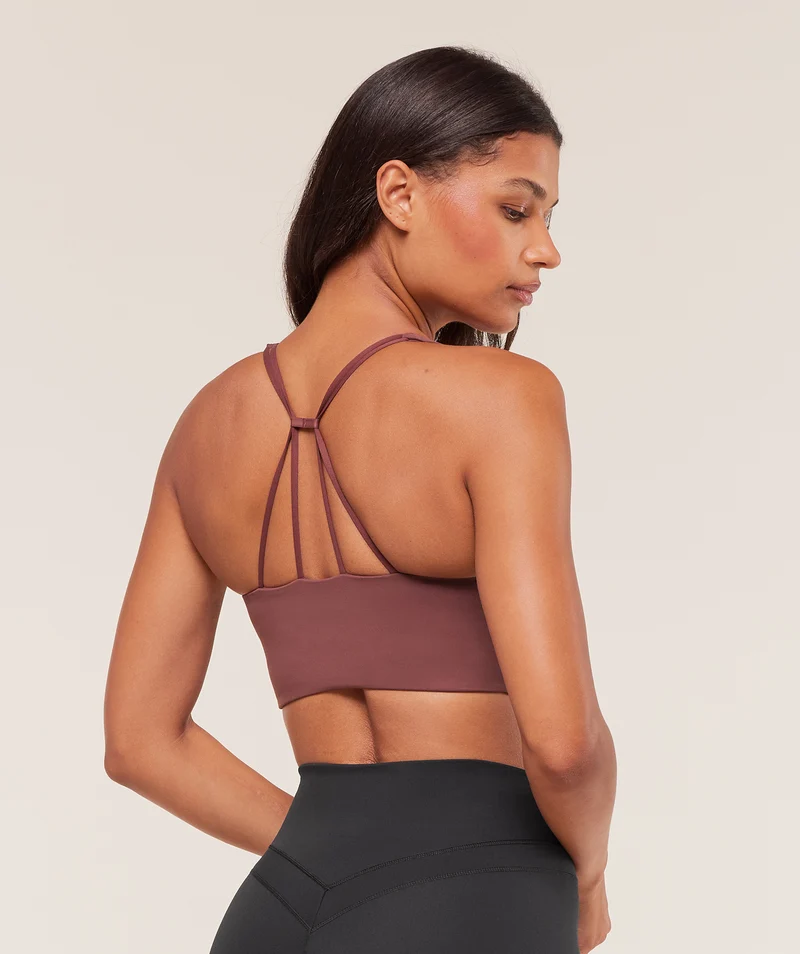 Gymshark Cross Over Sports Bra - Burgundy Brown
