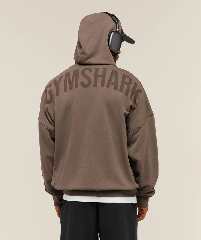 Gymshark Power Zip Up Hoodie - Soft Brown