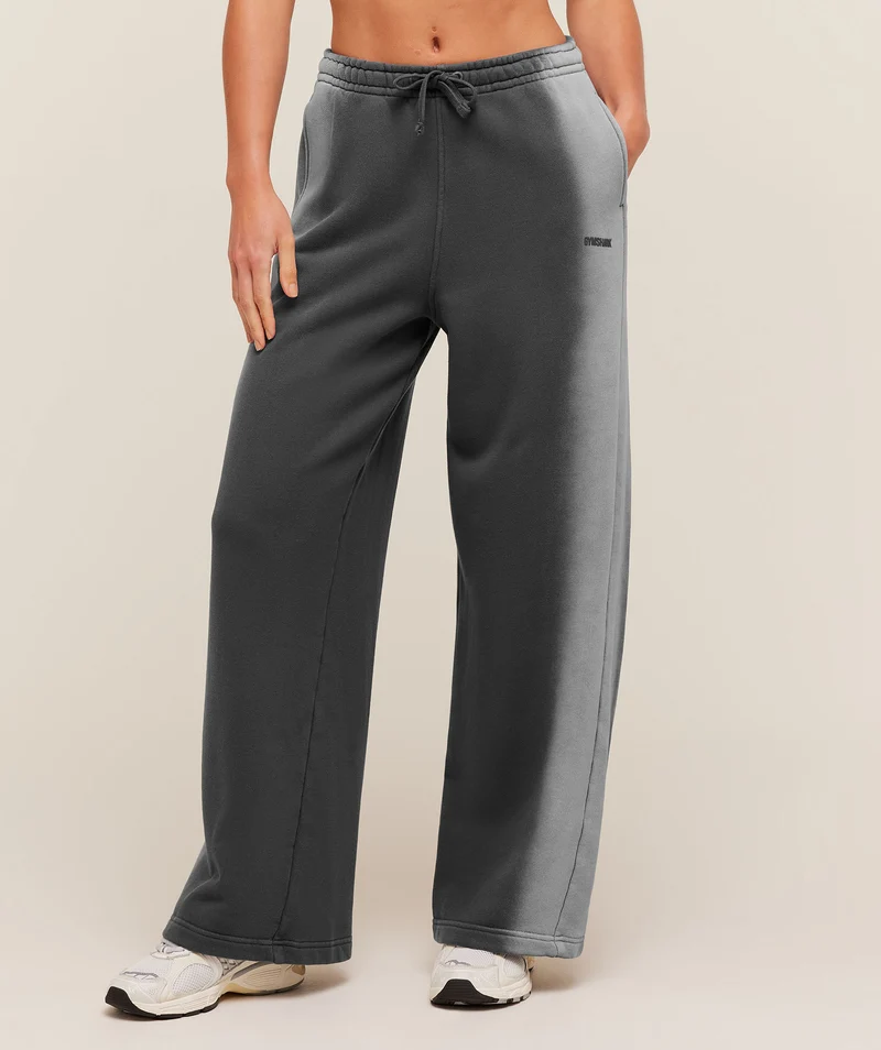 Gymshark Pump Washed Straight Leg Joggers - Onyx Grey/Stratus Grey/Wash
