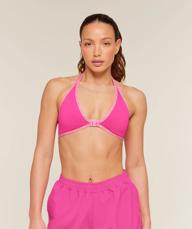 Gymshark Micro Logo Clasp Minimal Bra - Super-Set Pink