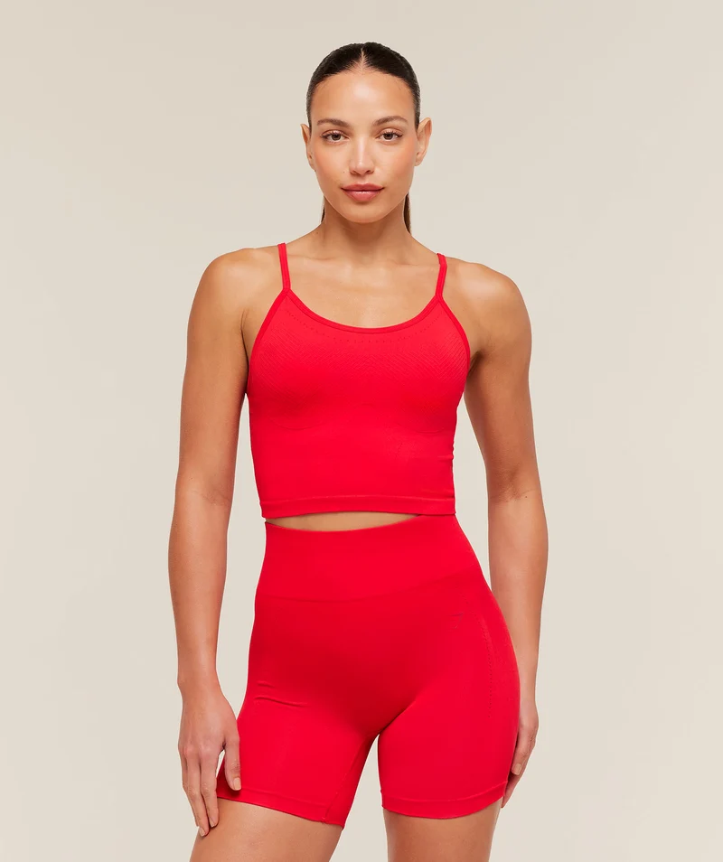 Gymshark Energise Seamless Crop Top - Athletic Red