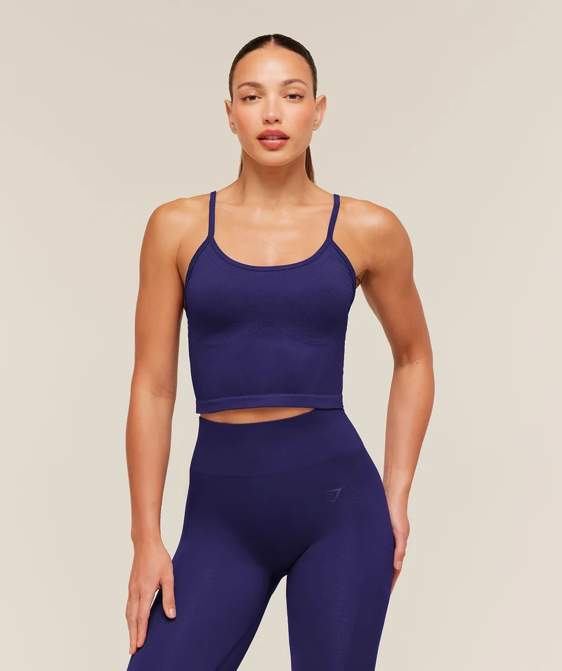Gymshark Energise Seamless Crop Top - Indigo Purple