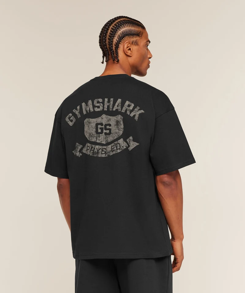 Gymshark Shield Graphic T-Shirt - Black