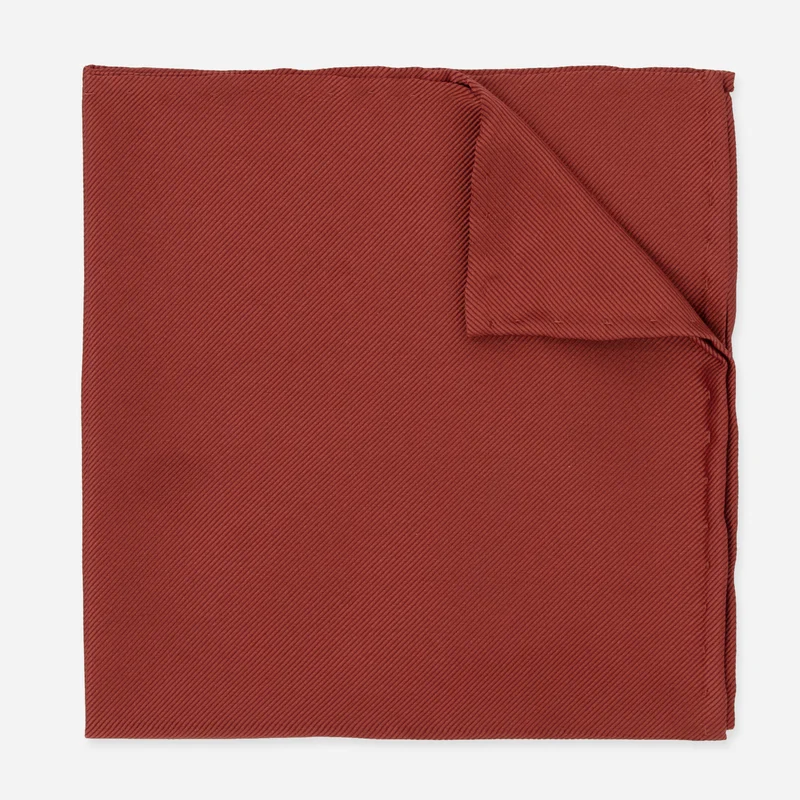 Solid Twill Terracotta Pocket Square