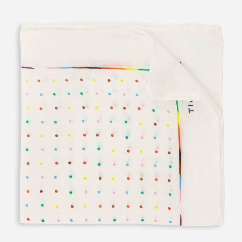 Pride Progress Dots White Pocket Square