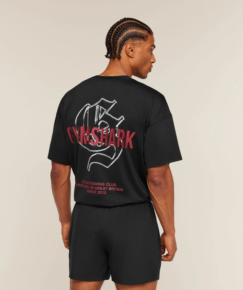 Gymshark Chrome Graphic T-Shirt - Black
