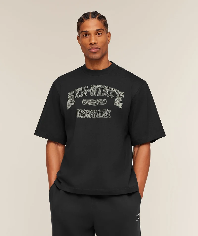 Gymshark Ath-State Graphic T-Shirt - Black