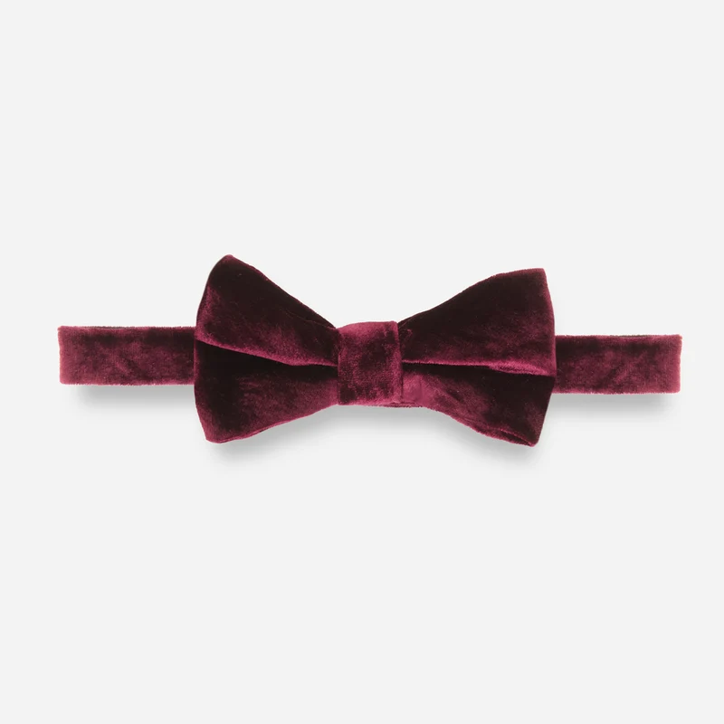 Formal Velvet Burgundy Bow Tie