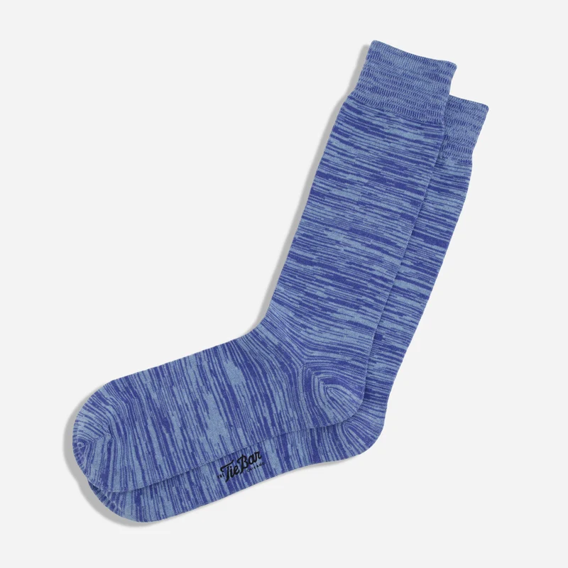 Marled Light Blue Dress Socks