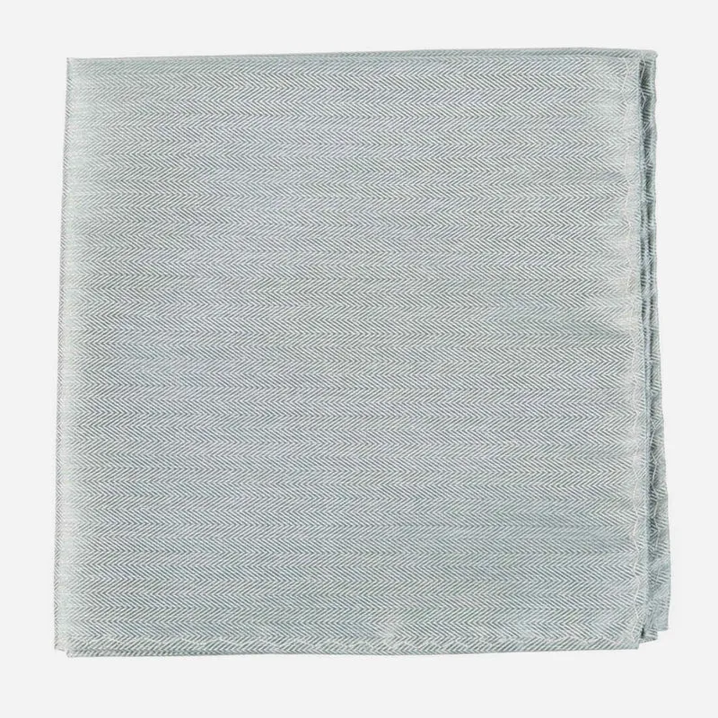 Mumu Weddings - Desert Solid Silver Sage Pocket Square