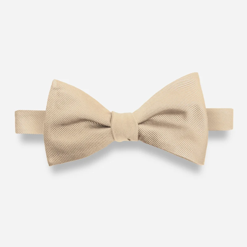Grosgrain Solid Light Champagne Bow Tie