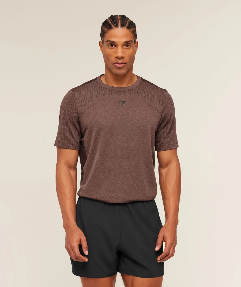 Gymshark Lightweight Seamless T-Shirt - Soft Brown/Marl