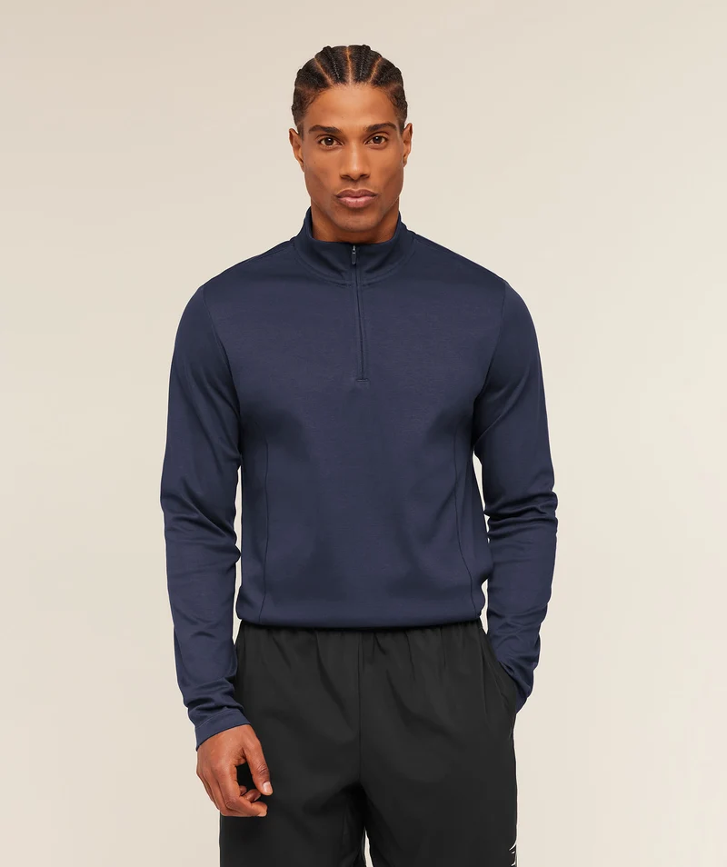 Gymshark Off Duty 1/4 Zip - Heavy Blue