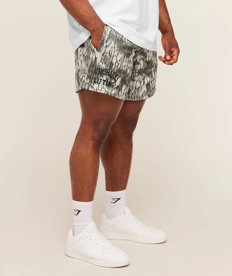 Gymshark Lifting Mesh 5" Shorts - Pebble Grey