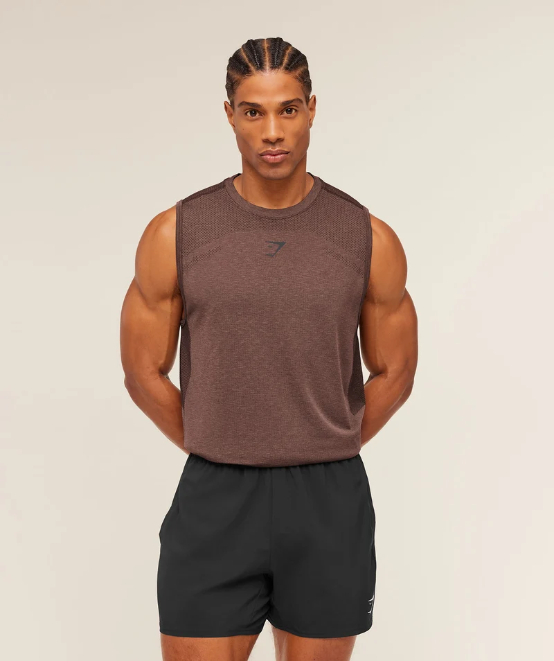Gymshark Lightweight Seamless Tank - Soft Brown/Marl
