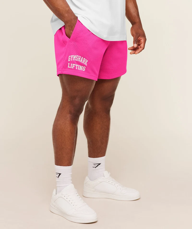 Gymshark Lifting Mesh 5" Shorts - Super-Set Pink