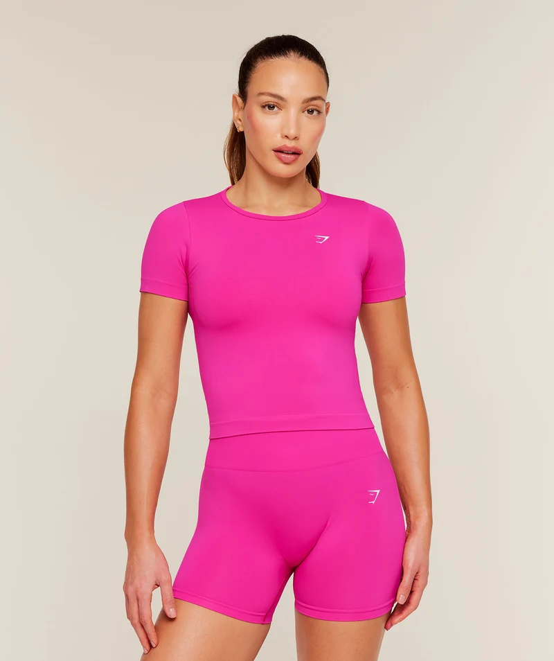Gymshark Everyday Seamless Short Sleeve Top - Super-Set Pink