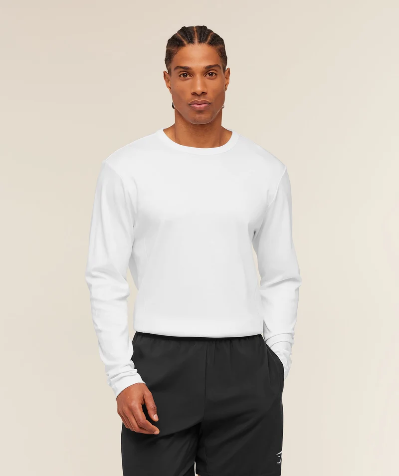 Gymshark Off Duty Long Sleeve T-Shirt - White