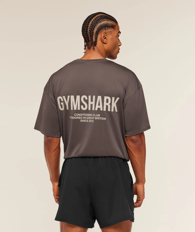 Gymshark Conditioning Club Oversized T-Shirt - Cool Brown/Tinted White
